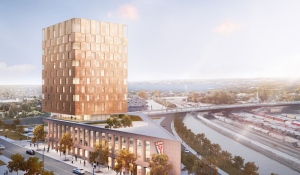 In fall 2020, a group emerged proposing to rename the complex 'Le Ledo' and turn the building into a 150,000-square-foot office tower. (Supplied)