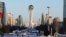 A view of the centre of Nur-Sultan, the capital of Kazakhstan, Jan. 20, 2022. (AP Photo/Bolatbek Otarbayev)
