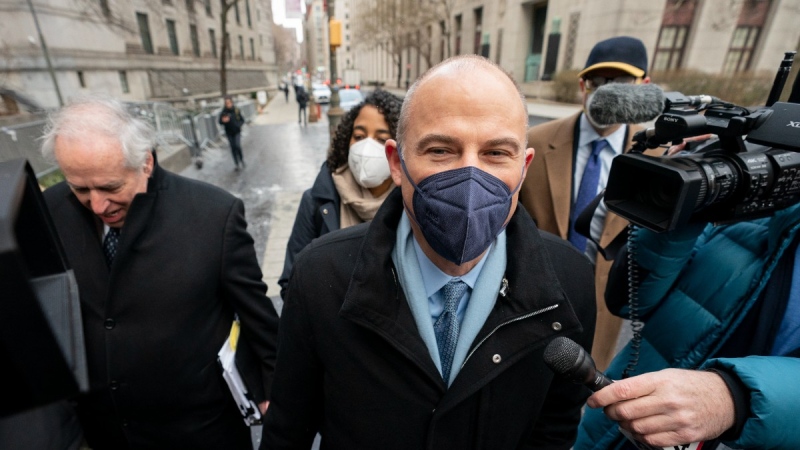 Michael Avenatti arrives to federal court in Manhattan, Jan. 24, 2022, in New York. (AP Photo/John Minchillo)