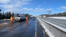 Multi-vehicle collisions on Highway 400 in Innisfil, Ont., on Tues., Jan. 25, 2022 (OPP_HSD/Twitter)
