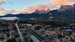 A stock photo shows a sunrise in Canmore, Alta. 