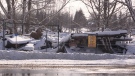 A house destroyed by fire in Wroxeter, Ont. is seen Tuesday, Jan. 25, 2022. (Scott Miller / CTV News)