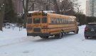 Denika Legault, a Grade 11 student at College Notre Dame in Sudbury, says frequent problems with school buses this year have sometimes left her in the cold. (Photo from video)