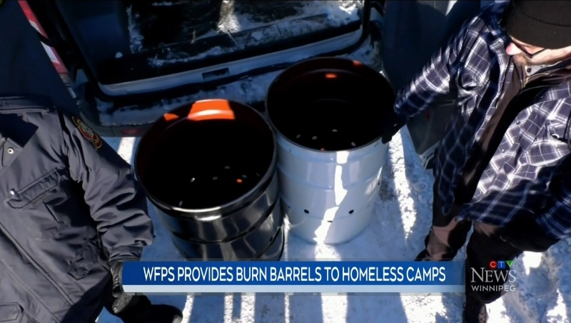 Burn barrels handed out in homeless encampments