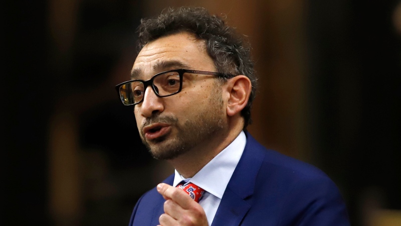 Transport Minister Omar Alghabra rises during question period in the House of Commons on Parliament Hill in Ottawa on Dec. 16, 2021. THE CANADIAN PRESS/Patrick Doyle
