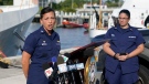 U.S. Coast Guard Captain Jo-Ann F. Burdian details the search of 38 missing migrants at a news conference, Wednesday, Jan. 26, 2022, in Miami Beach, Fla. (AP Photo/Marta Lavandier)