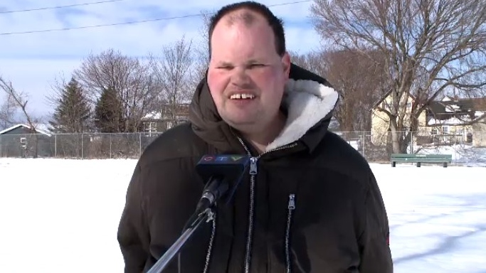 Amateur weather forecaster Frankie MacDonald is interviewed by CTV Atlantic in his home community of Whitney Pier, N.S.