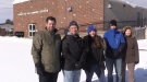 Vienna, Ont. residents opposing the sale of their hometown Community Centre on Jan. 26, 2022. (Brent Lale / CTV News)