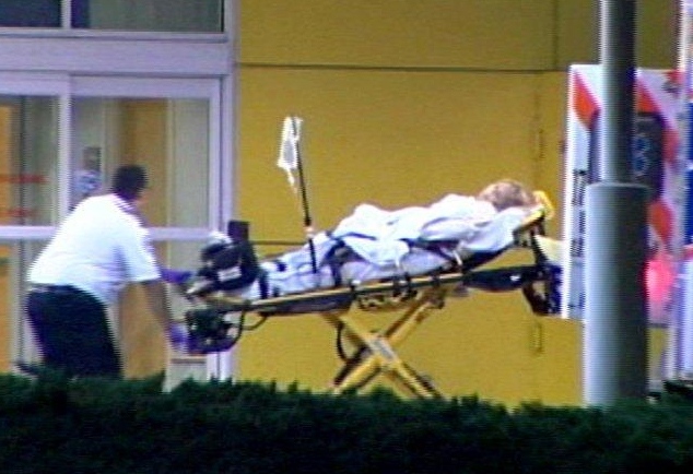 In this image from NBC affiliate WESH, EMS arrive at Health Central Hospital with a woman who was transported from Tiger Woods' home in Florida, early Tuesday, Dec. 8, 2009.