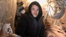 Brian McManus is seen inside his shelter located on an empty lot in west-central London, Ont. on Wednesday, Jan. 27, 2022. (Sean Irvine / CTV News)