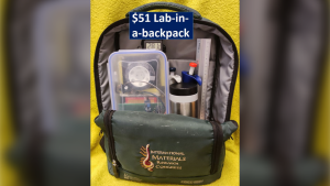 U.K. researchers have developed a US$51 'lab-in-a-backpack' that could expand the ability of low income regions to offer fast and reliable COVID-19 testing. (Photo courtesy Lin et al., 2022, PLOS ONE, CC-BY 4.0)