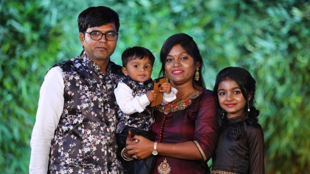 Jagdish Baldevbhai Patel (left to right), son Dharmik Jagdishkumar Patel, wife and mother Vaishaliben Jagdishkumar Patel and daughter Vihangi Jagdishkumar Patel are shown in a handout photo.  (THE CANADIAN PRESS/HO-Amritbhai Vakil)