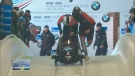 Canadian bobsledder Alysia Rissling competing.