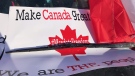 A truck rally in Shelburne, Ont., on Friday, Jan. 28, 2022 (Rob Cooper/CTV News)