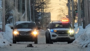 Police respond to a shooting in Moncton, N.B., on Jan. 27, 2022. (Submitted: Wade Perry)