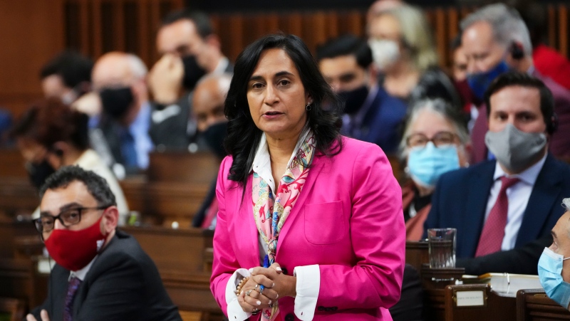 Minister of National Defence Anita Anand speaks during question period in the House of Commons on Parliament Hill in Ottawa on Tuesday, Nov. 30, 2021. THE CANADIAN PRESS/Sean Kilpatrick 