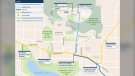 A map of the proposed Burnaby Mountain Gondola as seen on the TransLink website.