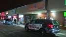 Halton police respond to an armed robbery at Freedom Mobile in Milton. (CTV News Kitchener)