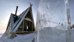 In Riverton, Mark Myrowich built a 13-ton Viking-style off-grid cabin that allows guests to enjoy ice fishing in luxury. The cabin has all of the luxuries of a home, complete with a woodburning stove, a full kitchen, beds and a composting toilet -- while sitting on top of frozen Lake Winnipeg. (Chase Gouthro)