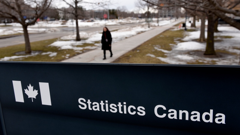 A sign outside a building at Statistics Canada in seen in Ottawa on March 12, 2021. THE CANADIAN PRESS/Justin Tang
