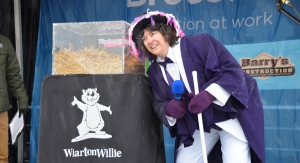 South Bruce Peninsula Mayor Janice Jackson with Wiarton Willie on Wednesday, Feb. 2, 2022. (Source: Town of South Bruce Peninsula)