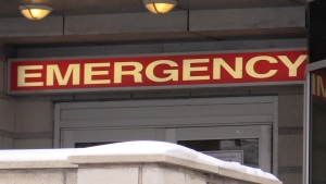 Orillia Soldiers' Memorial Hospital emergency department entrance in Orillia, Ont. (MIKE ARSALIDES/CTV NEWS)