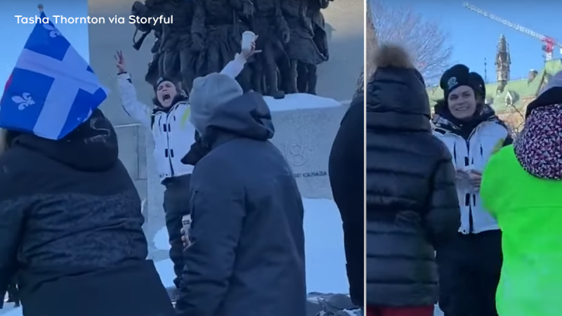 Ottawa police released this photo in February of a suspect in what they called the desecration of the Tomb of the Unknown Soldier during the "Freedom Convoy" protest.