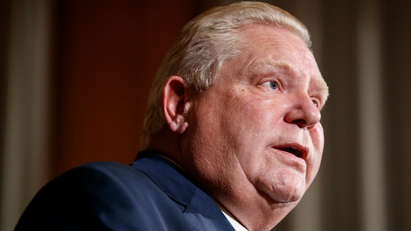 Ontario Premier Doug Ford speaks during a press conference at Queen's Park in Toronto, Wednesday, Dec. 15, 2021. THE CANADIAN PRESS/Cole Burston 