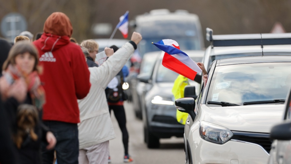 Protest convoy departing Strasbourg for Paris