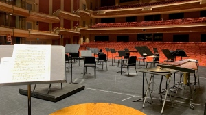 The set up for KW Symphony at Centre on the Square (Krista Sharpe / CTV Kitchener)