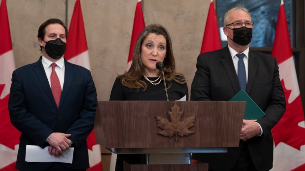 Freeland says some protesters' accounts have been frozen, more to come