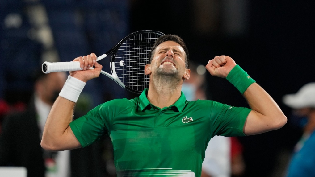 Novak Djokovic celebrates a win