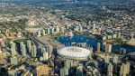 BC Place is seen from a helicopter above Vancouver. (CTV News Vancouver)