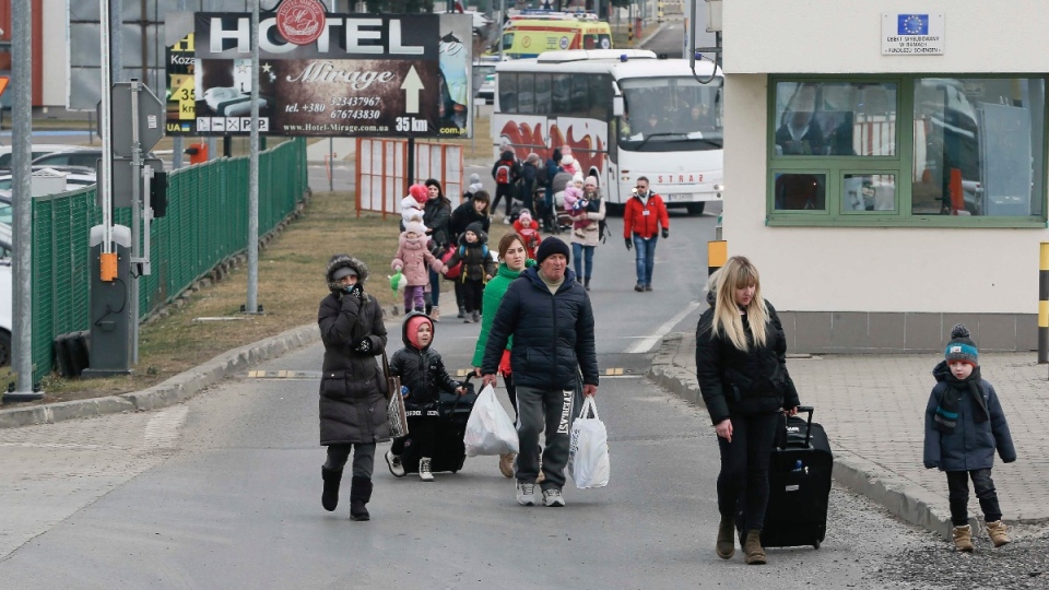 Crossing Ukraine border in Medyka, Poland