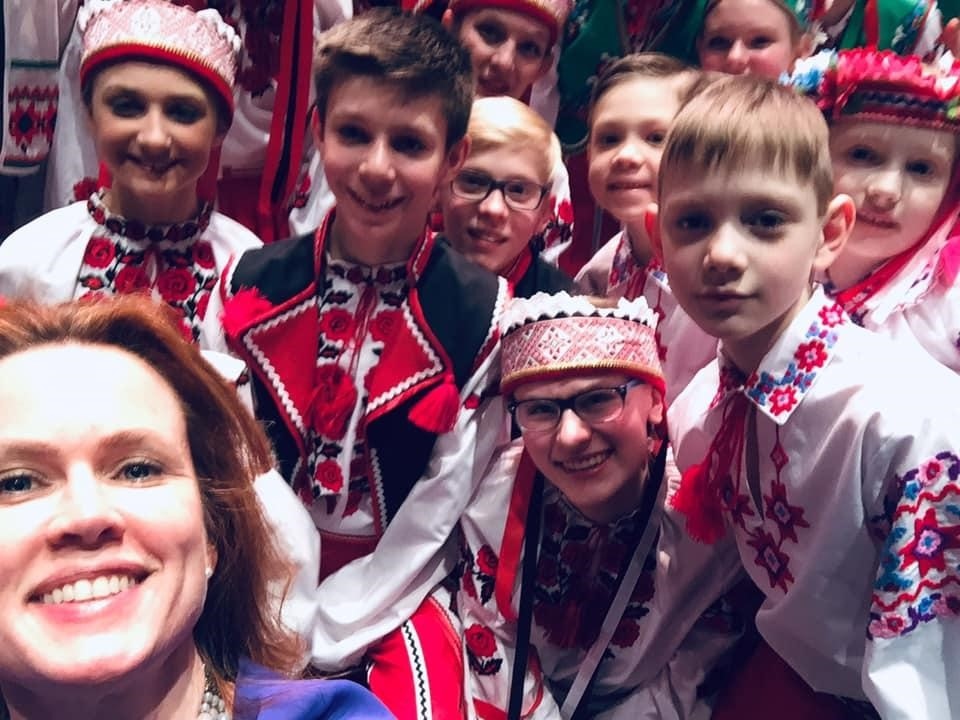 Lana with some of her Ukrainian dance students, W5
