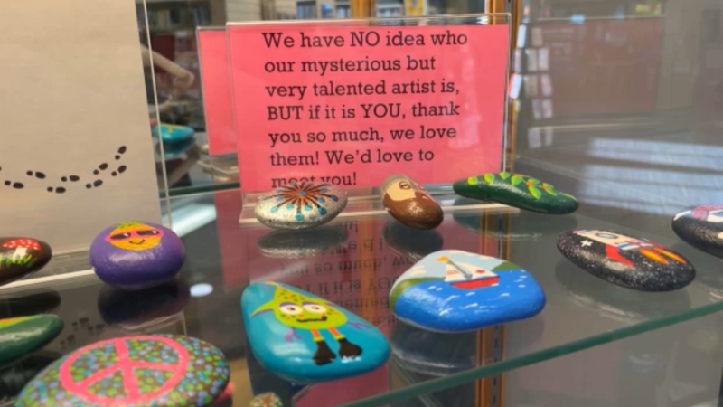 There is a colourful mystery unfolding at a Surrey library branch. For years now, someone has been leaving tiny works of art on the shelves. (CTV)