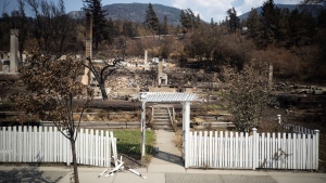 Damaged structures are seen in Lytton, B.C., on Friday, July 9, 2021, after a wildfire destroyed most of the village on June 30. THE CANADIAN PRESS/Darryl Dyck