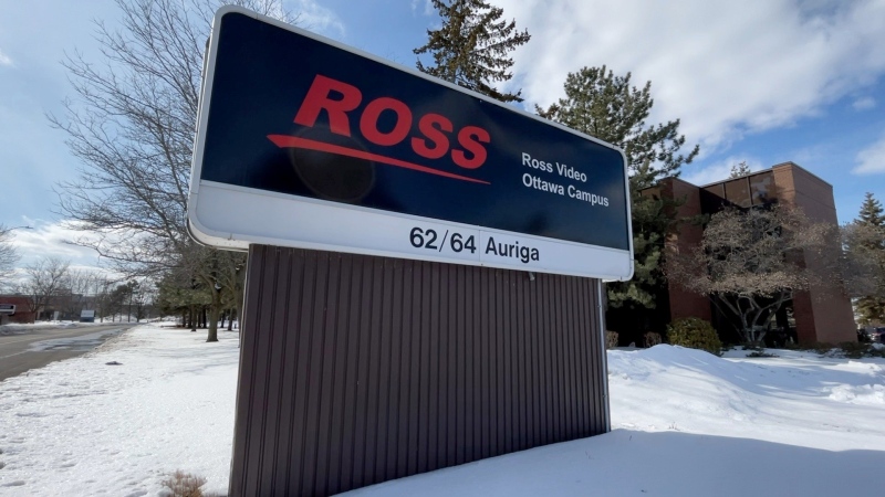 The Ottawa campus of Ross Video on Auriga Drive. (Peter Szperling/CTV News Ottawa)