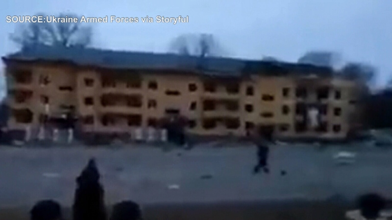Russian forces hit Ukrainian military base