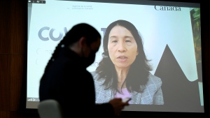 Chief Public Health Officer of Canada Dr. Theresa Tam is seen via videoconference during a news conference on the COVID-19 pandemic and the omicron variant, in Ottawa, on Friday, Jan. 7, 2022. (THE CANADIAN PRESS/Justin Tang)