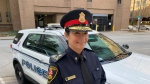 Windsor police Chief Pam Mizuno announced her retirement in Windsor, Ont. on Tuesday, March 22, 2022. (Rich Garton/CTV Windsor)
