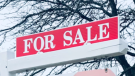 A For Sale sign is posted on a home in Barrie, Ont. (CTV News Barrie)