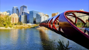 Shawn Knox's photograph of the Peace Bridge atop the Bow River in Calgary.