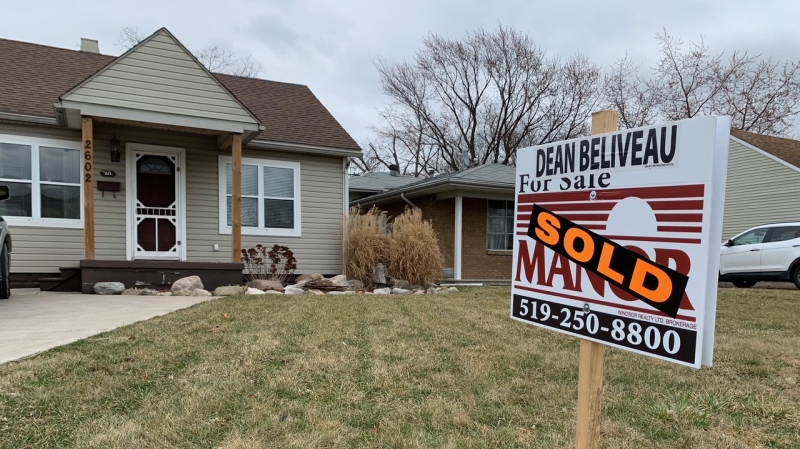 House sold in Windsor, Ont. pictured on Tuesday, March 24, 2022. (Chris Campbell/CTV Windsor)