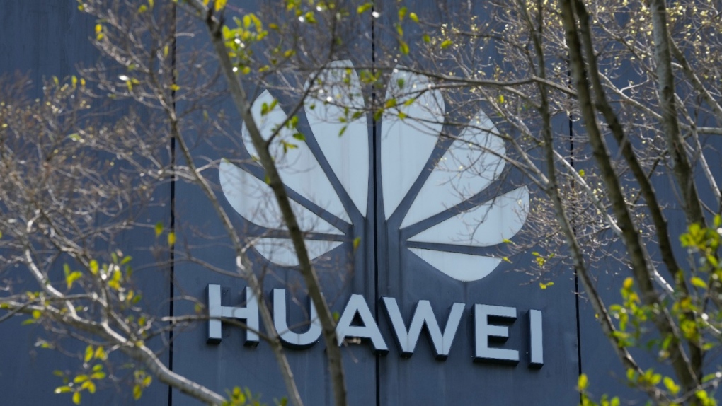 Huawei brand logo in Shenzhen, China