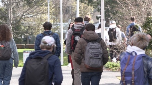 Students are pictured at the University of Victoria. March 29, 2022 (CTV News)