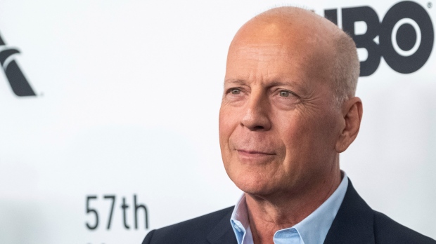 In this Friday, Oct. 11, 2019, file photo, Bruce Willis attends the "Motherless Brooklyn" premiere during the 57th New York Film Festival at Alice Tully Hall, in New York. (Photo by Charles Sykes/Invision/AP, File) 
