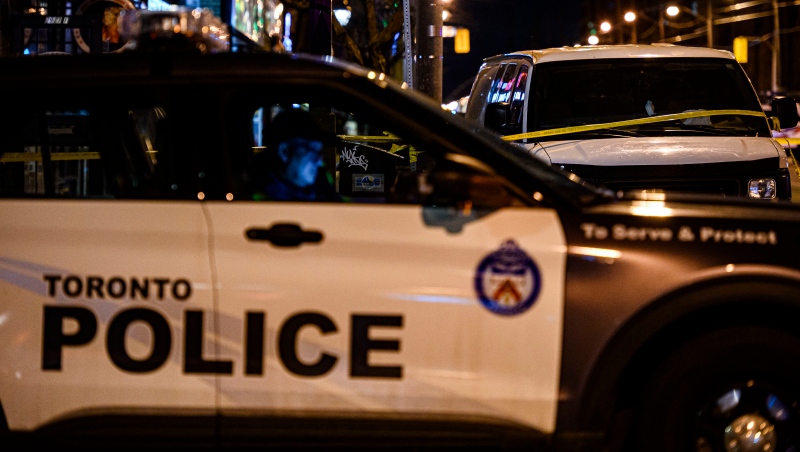 A Toronto police cruiser can be seen on Thurs., March 31, 2022. THE CANADIAN PRESS/Christopher Katsarov