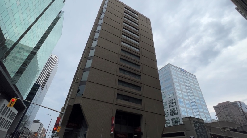 The office tower at 110 O’Connor St., a former National Defence building in the core of downtown Ottawa, has been sold to developers who are considering a conversion to residential space. Ottawa, Ont., March 31, 2022. (Tyler Fleming / CTV News)