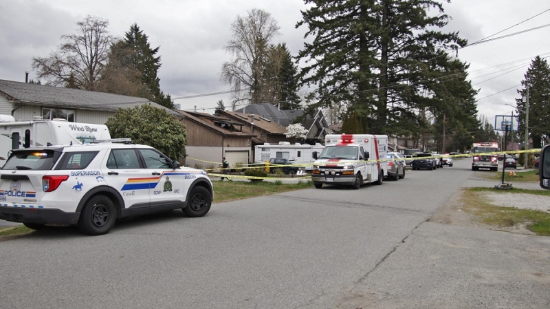 Two people were taken into custody after a shooting that sent a 48-year-old man to hospital with life-threatening injuries in Surrey on April 1, 2022. (CTV)